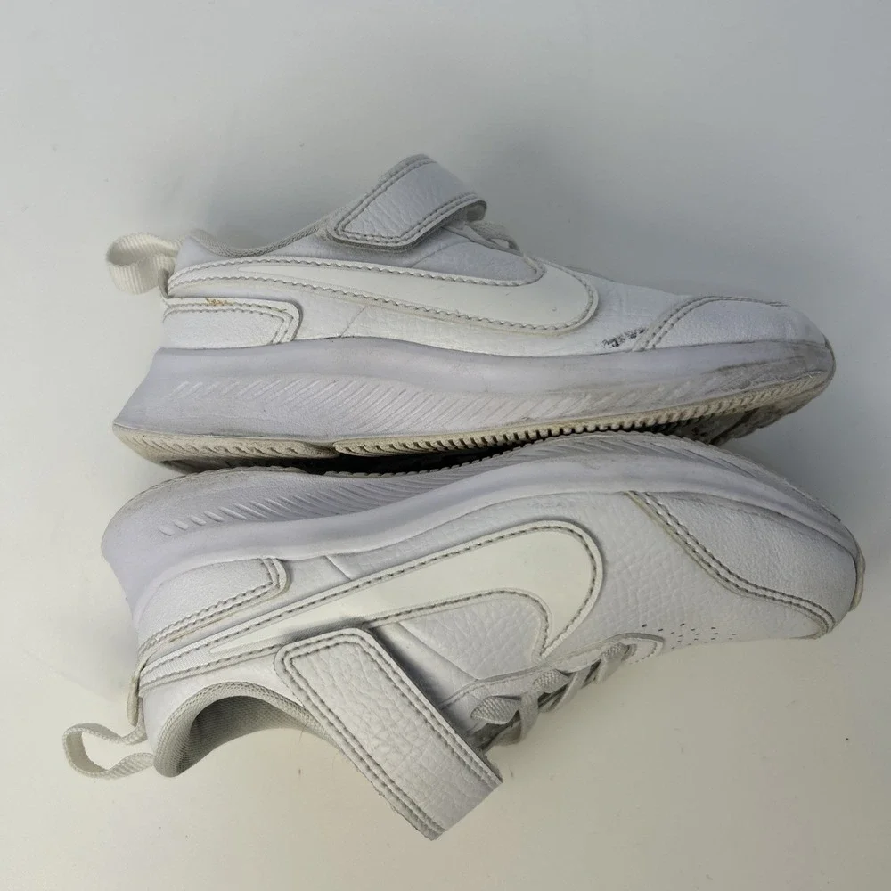 Nike Varsity Leather PSV Running Shoes,‎ Toddler Size 10.5C White CN9393-101